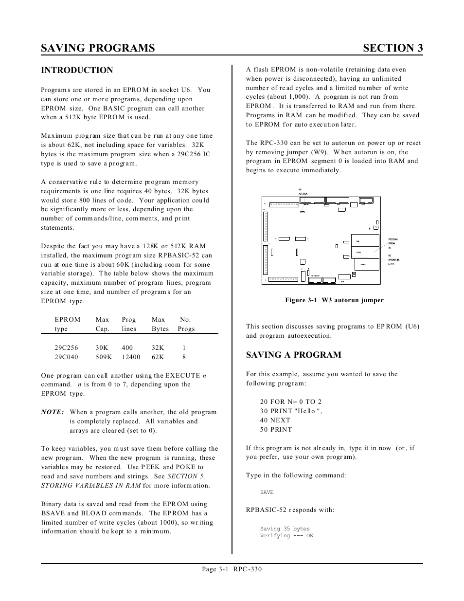 Introduction, Saving a program | Remote Processing RPC-330 User Manual | Page 11 / 48