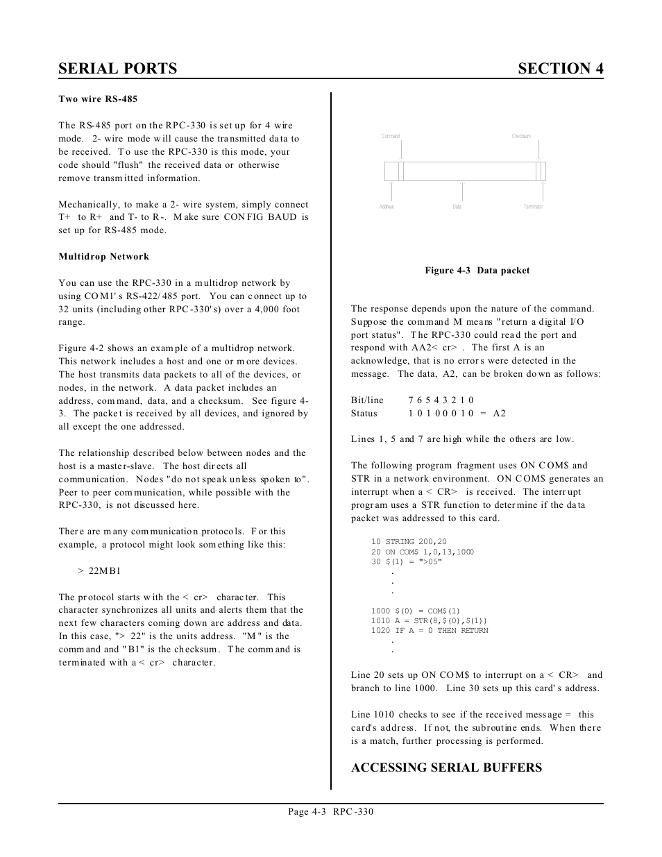 Accessing serial buffers | Remote Processing RPC-330 User Manual | Page 16 / 48