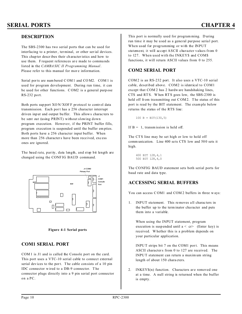 Serial ports chapter 4 | Remote Processing RPC-2300 User Manual | Page 12 / 36