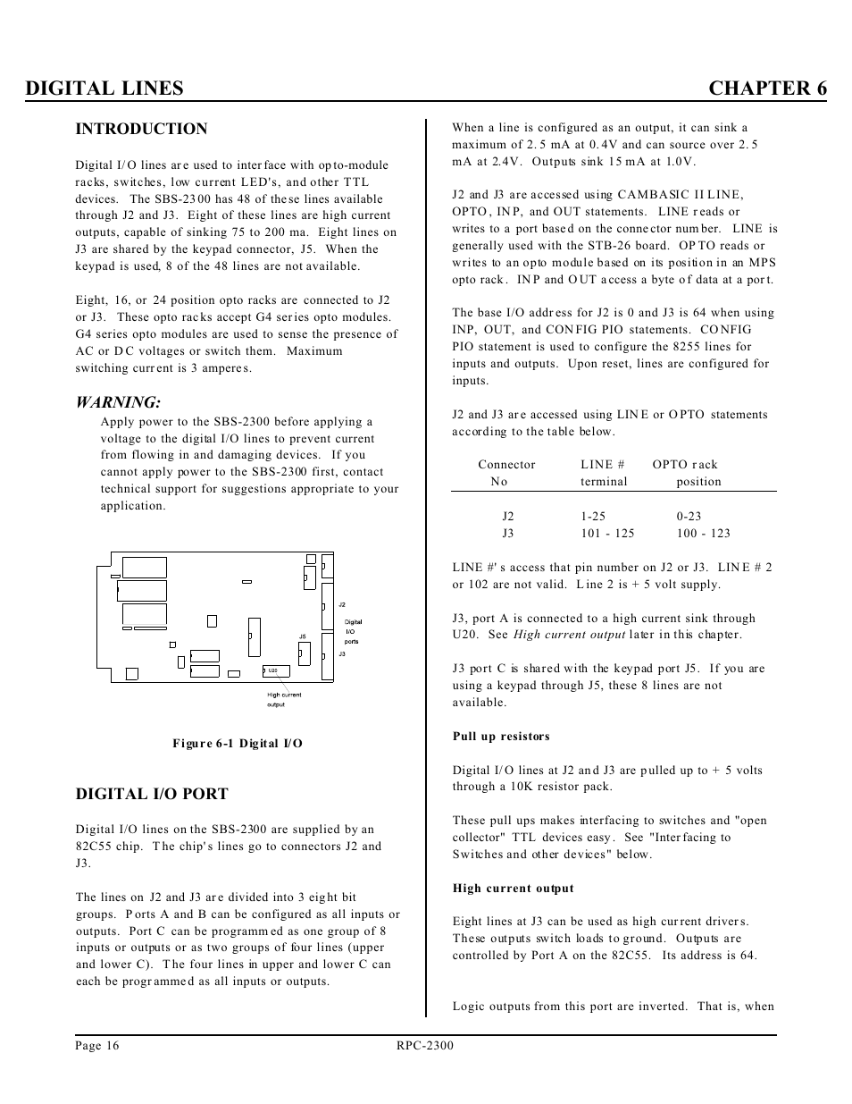 Digital lines chapter 6 | Remote Processing RPC-2300 User Manual | Page 18 / 36