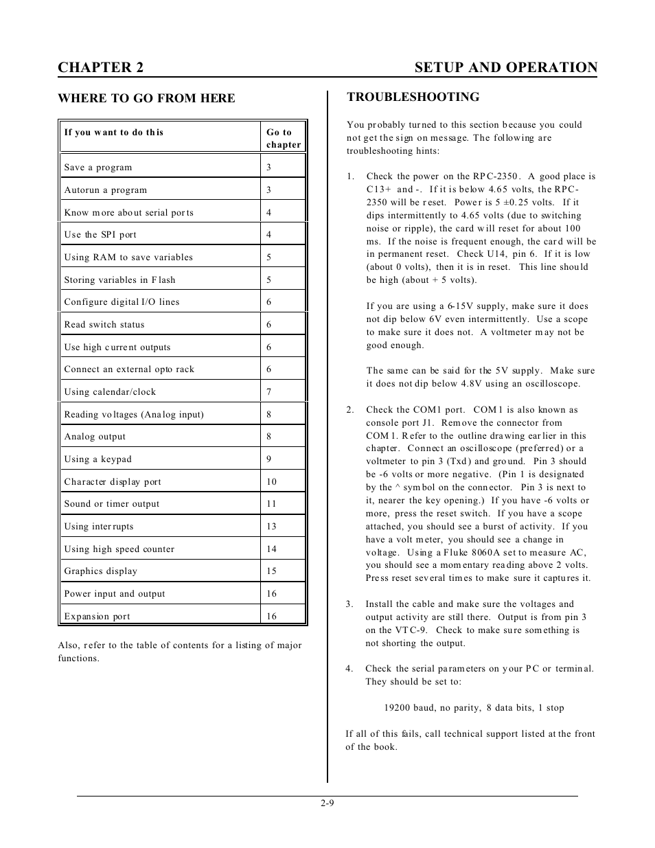 Chapter 2 setup and operation, Where to go from here, Troubleshooting | Remote Processing RPC-2350 User Manual | Page 15 / 83