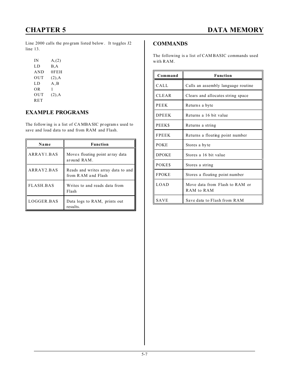 Example programs, Commands | Remote Processing RPC-2350 User Manual | Page 33 / 83