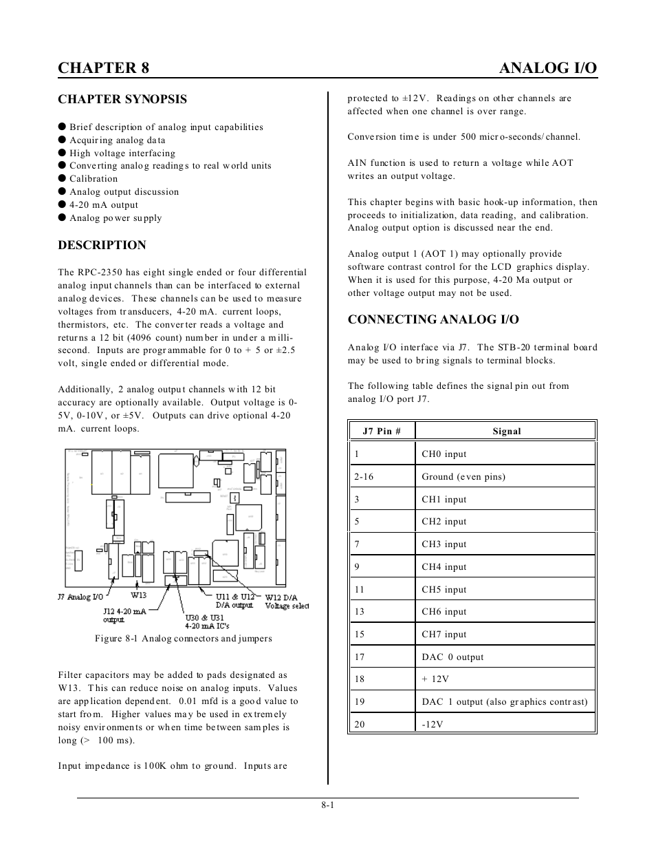 Chapter 8 analog i/o | Remote Processing RPC-2350 User Manual | Page 43 / 83