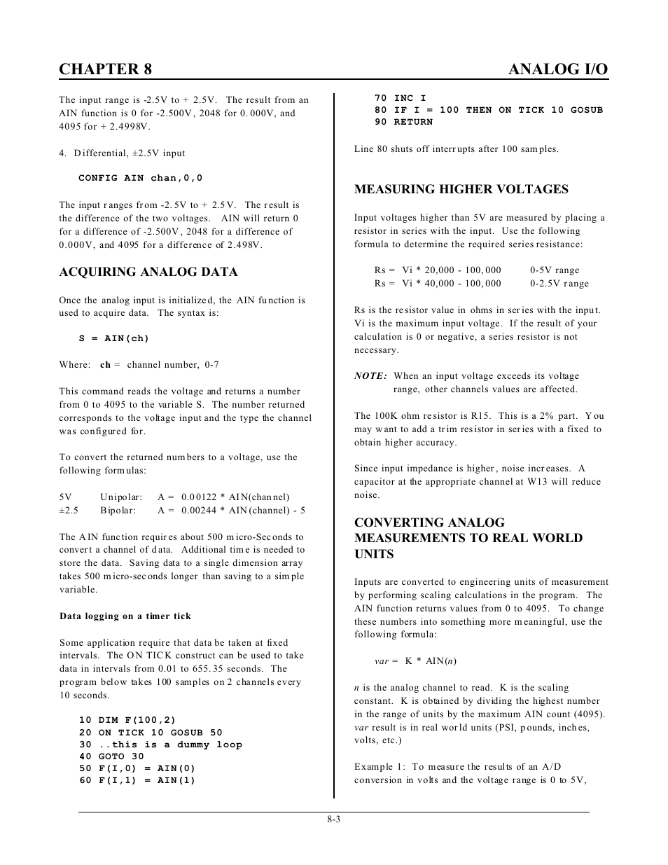 Chapter 8 analog i/o | Remote Processing RPC-2350 User Manual | Page 45 / 83