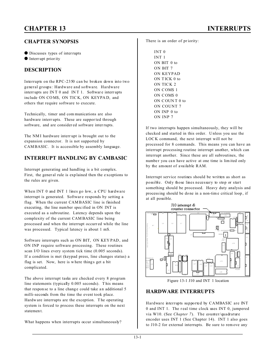 Chapter 13 interrupts | Remote Processing RPC-2350 User Manual | Page 56 / 83