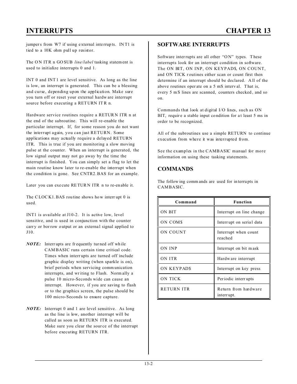 Interrupts chapter 13 | Remote Processing RPC-2350 User Manual | Page 57 / 83