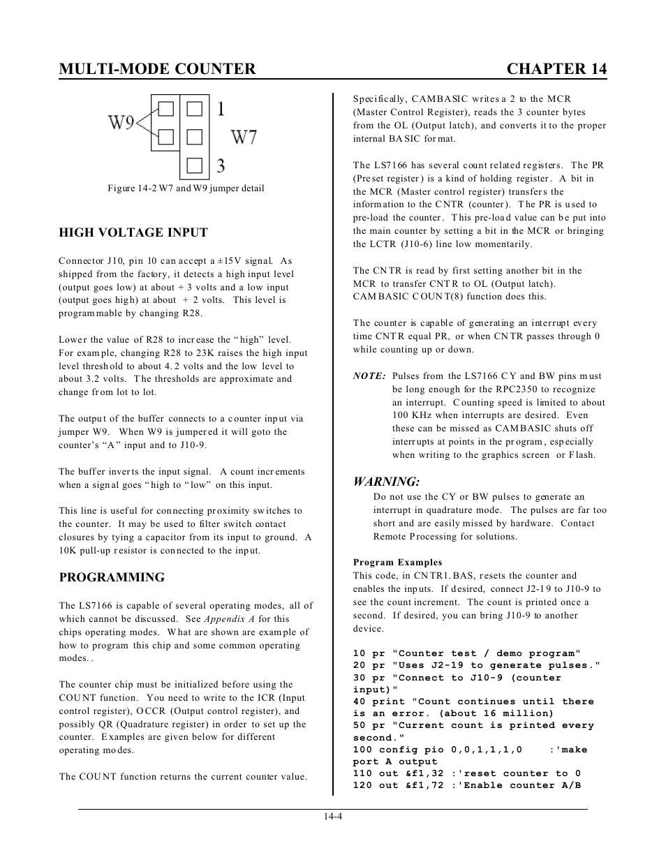 Multi-mode counter chapter 14 | Remote Processing RPC-2350 User Manual | Page 59 / 83