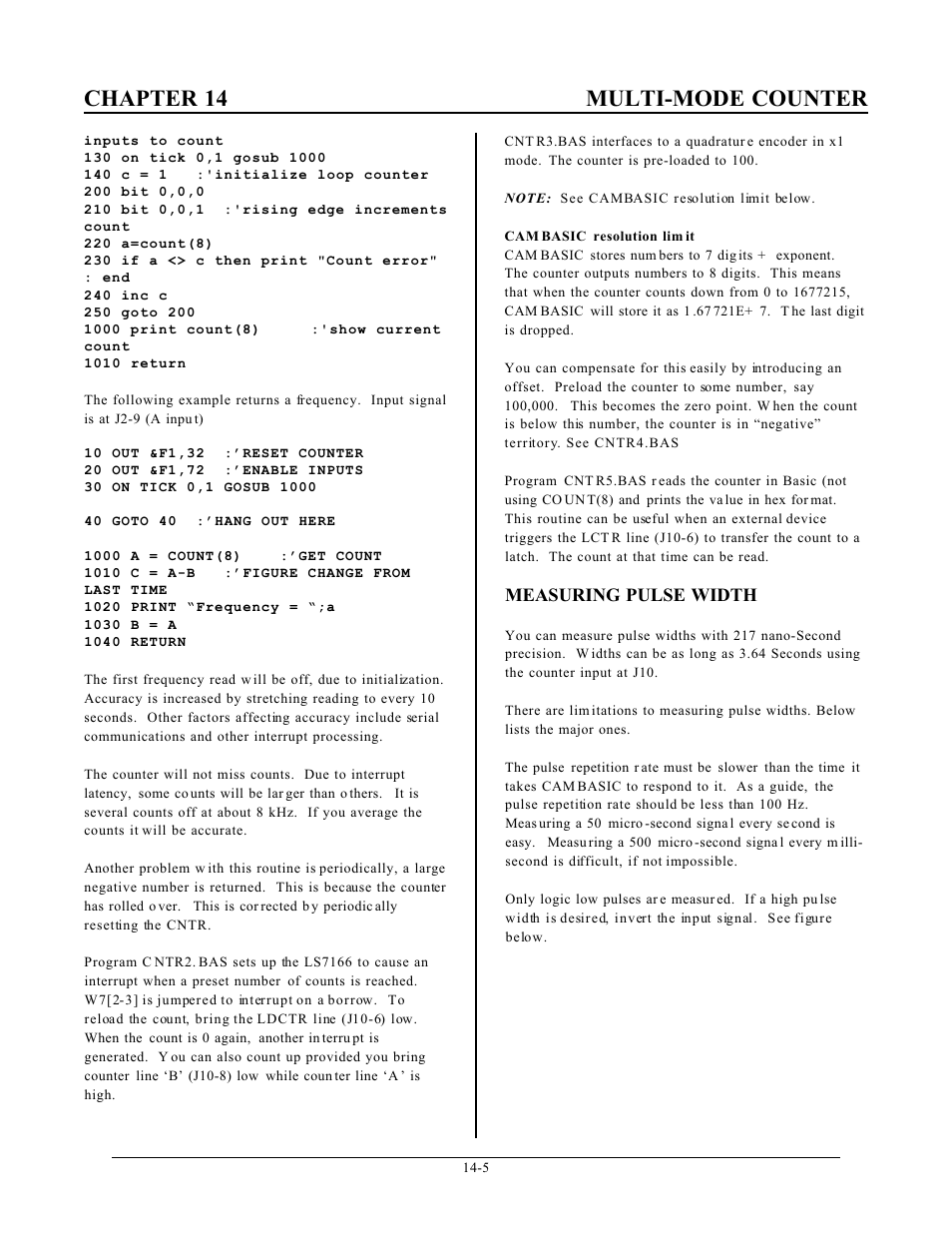 Chapter 14 multi-mode counter | Remote Processing RPC-2350 User Manual | Page 60 / 83