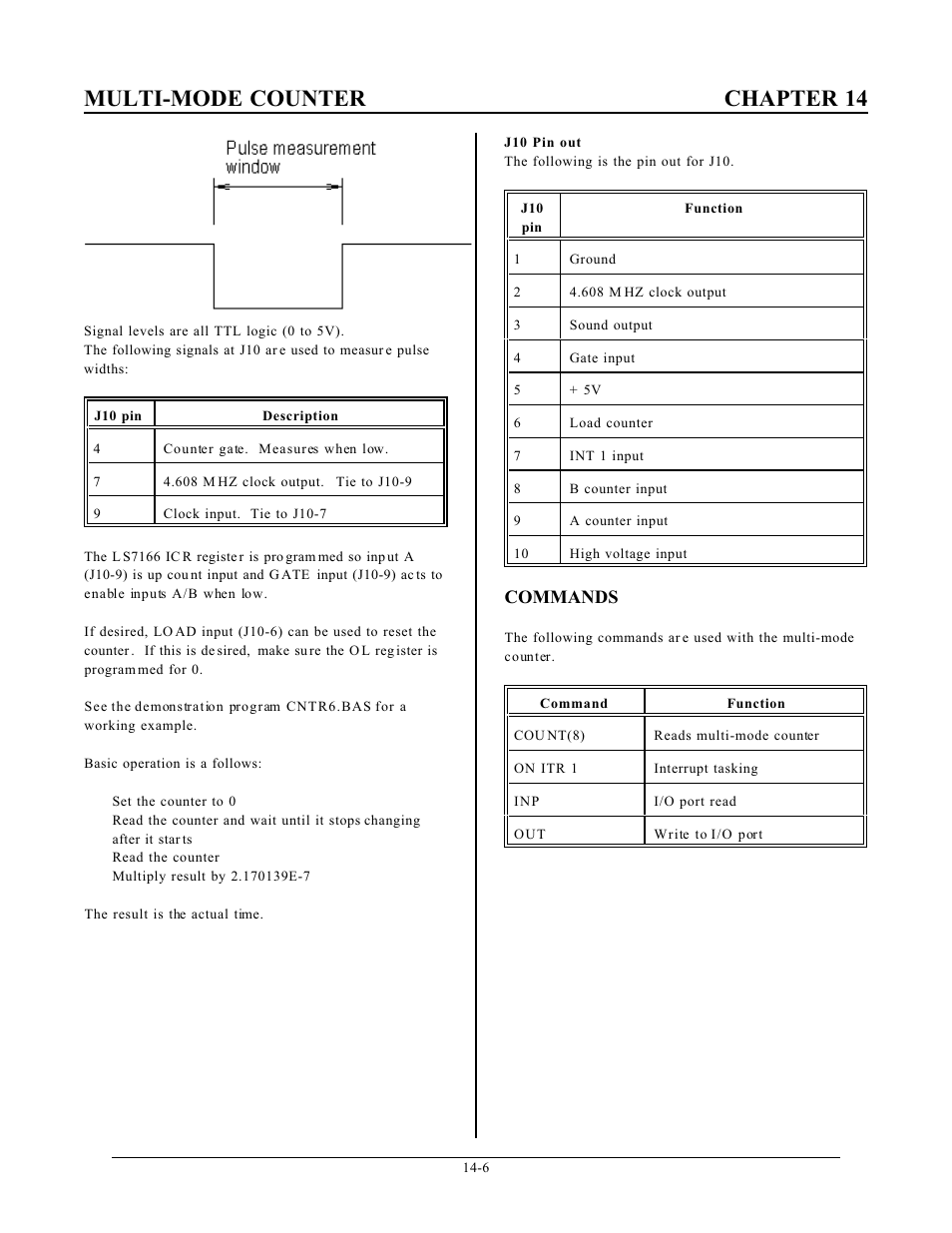 Multi-mode counter chapter 14, Commands | Remote Processing RPC-2350 User Manual | Page 61 / 83