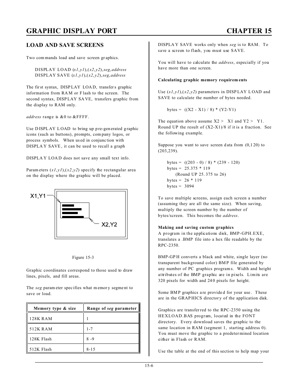 Graphic display port chapter 15 | Remote Processing RPC-2350 User Manual | Page 67 / 83