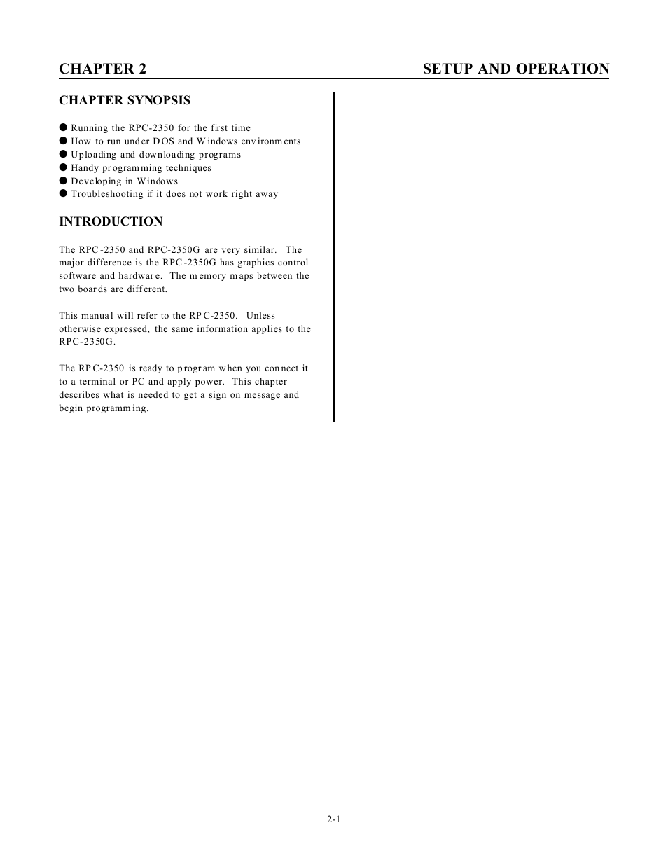 Chapter 2 setup and operation | Remote Processing RPC-2350 User Manual | Page 7 / 83