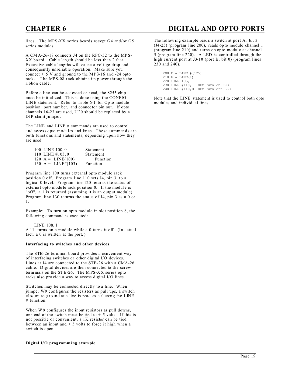 Chapter 6 digital and opto ports | Remote Processing RPC-52 User Manual | Page 21 / 36