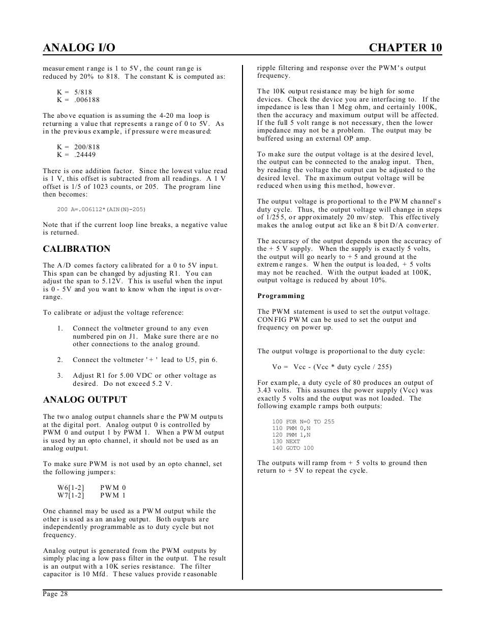Analog i/o chapter 10 | Remote Processing RPC-52 User Manual | Page 30 / 36