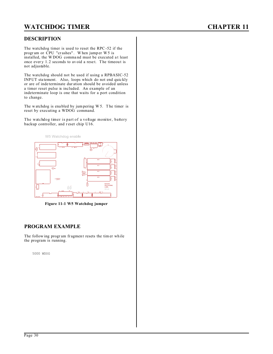 Watchdog timer chapter 11 | Remote Processing RPC-52 User Manual | Page 32 / 36