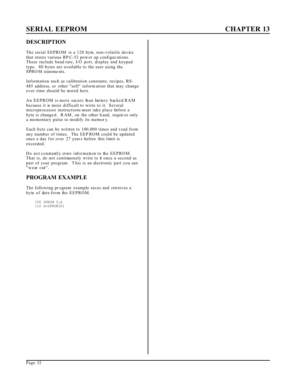 Serial eeprom chapter 13 | Remote Processing RPC-52 User Manual | Page 34 / 36