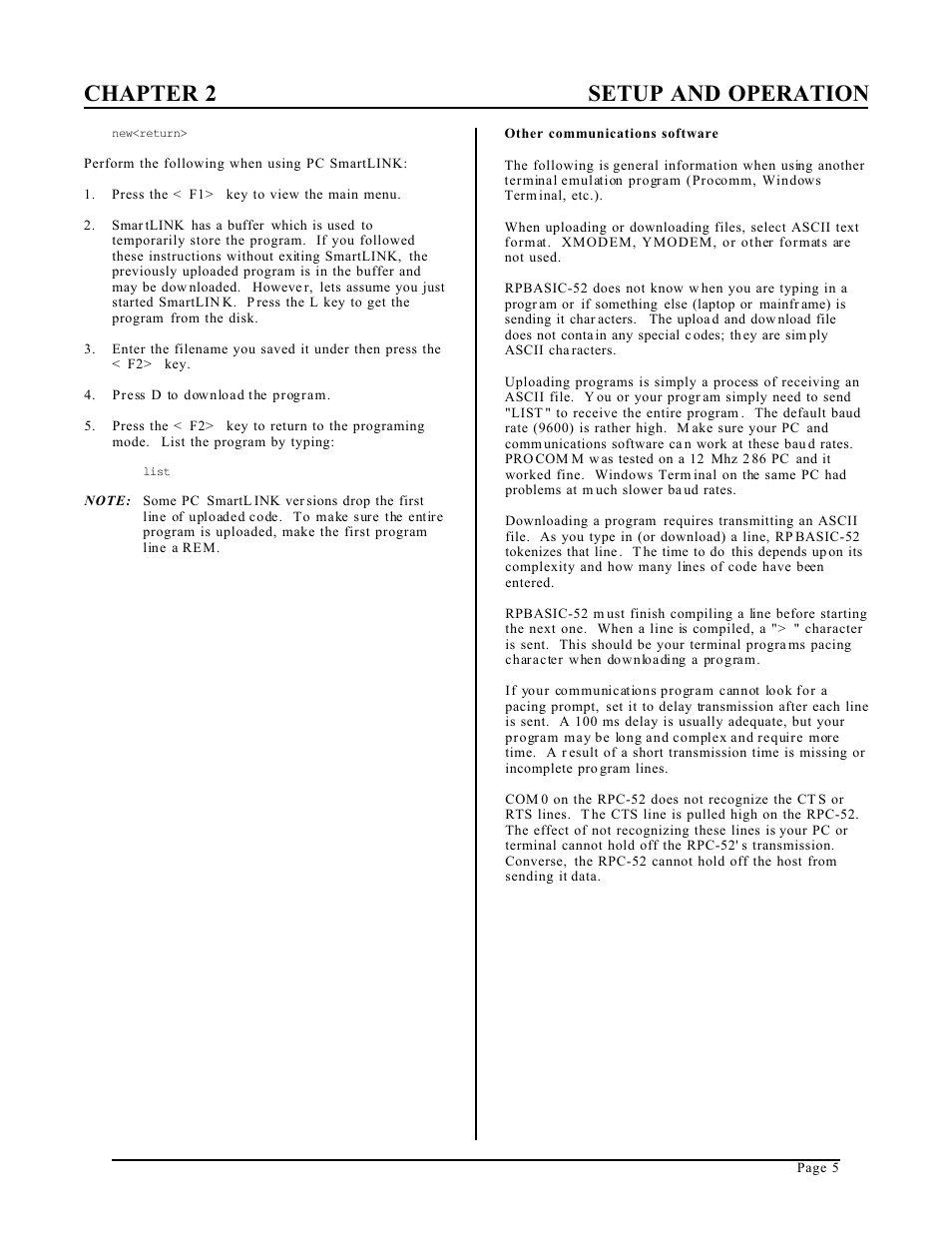 Chapter 2 setup and operation | Remote Processing RPC-52 User Manual | Page 7 / 36
