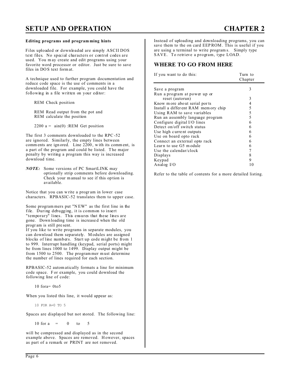 Setup and operation chapter 2, Where to go from here | Remote Processing RPC-52 User Manual | Page 8 / 36