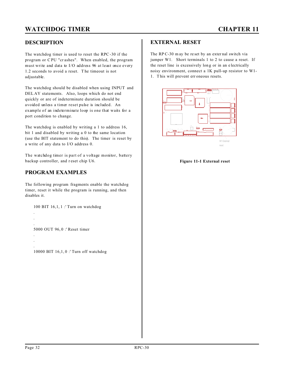 Watchdog timer chapter 11 | Remote Processing RPC-30 User Manual | Page 34 / 38