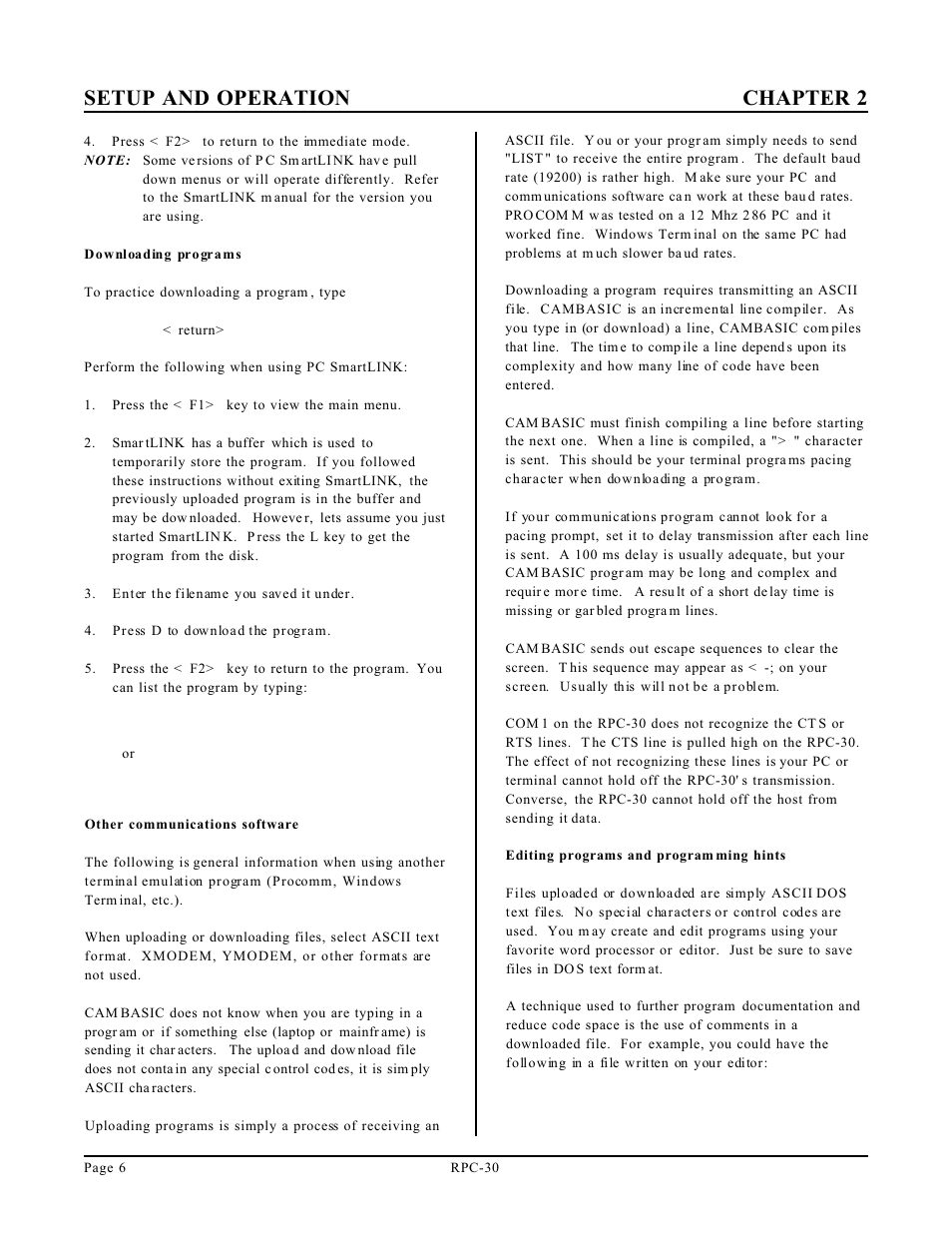 Setup and operation chapter 2 | Remote Processing RPC-30 User Manual | Page 8 / 38