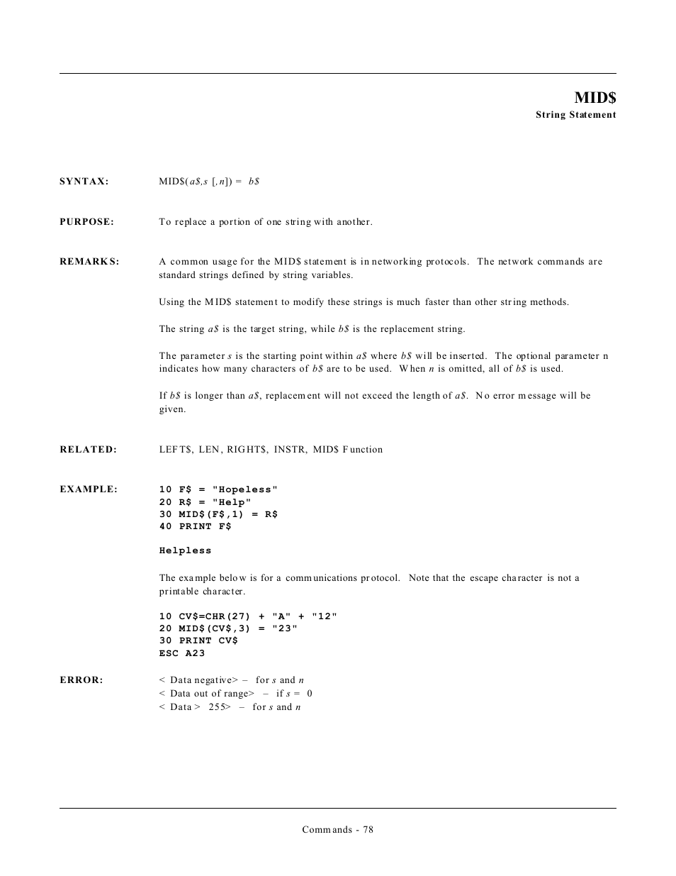 Remote Processing CAMBASIC User Manual | Page 111 / 208