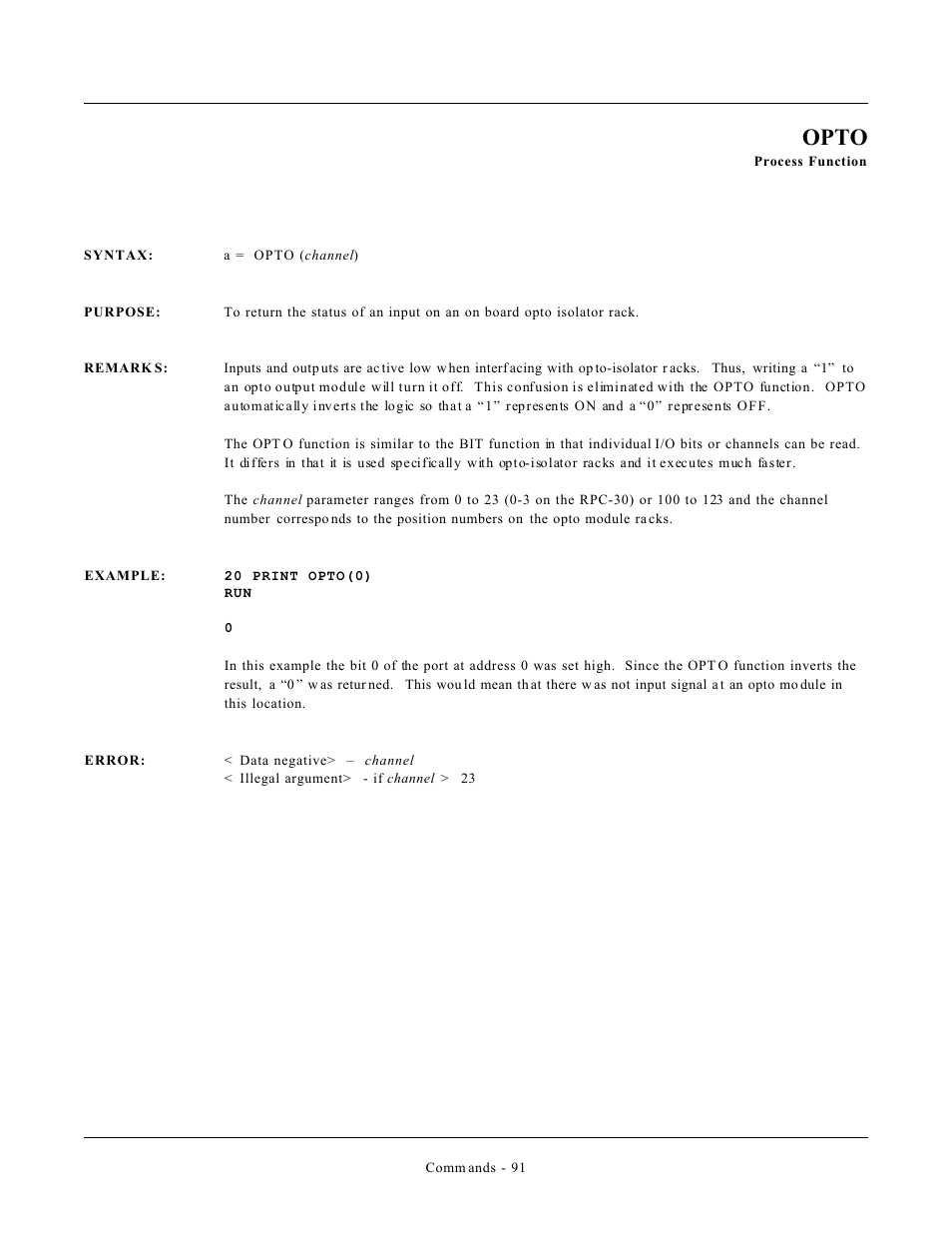 Opto | Remote Processing CAMBASIC User Manual | Page 124 / 208