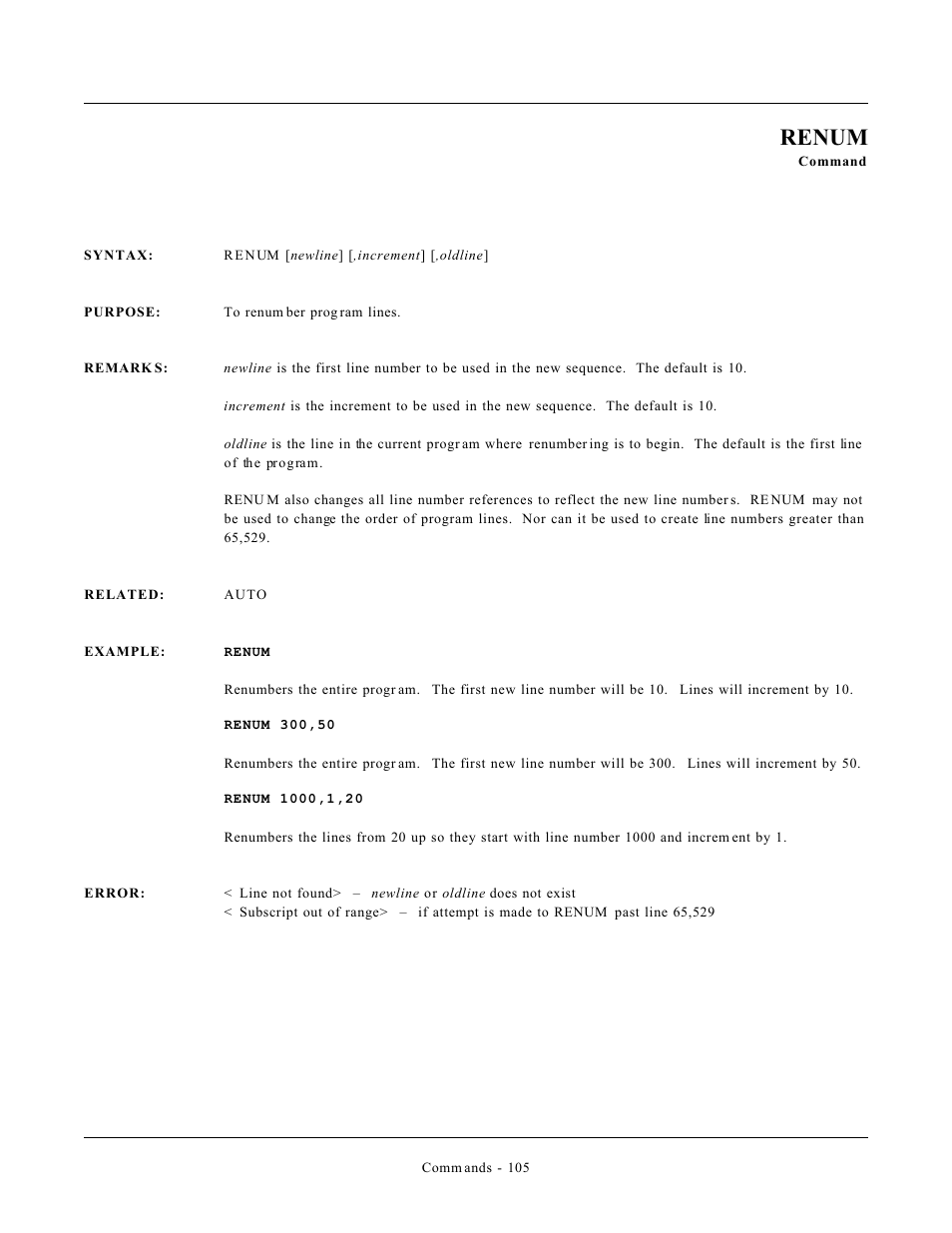 Renum | Remote Processing CAMBASIC User Manual | Page 138 / 208