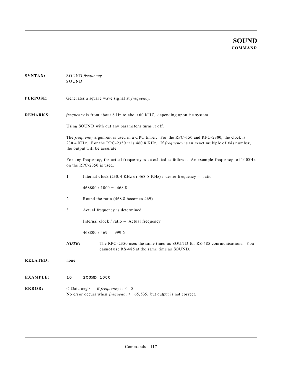 Sound | Remote Processing CAMBASIC User Manual | Page 150 / 208