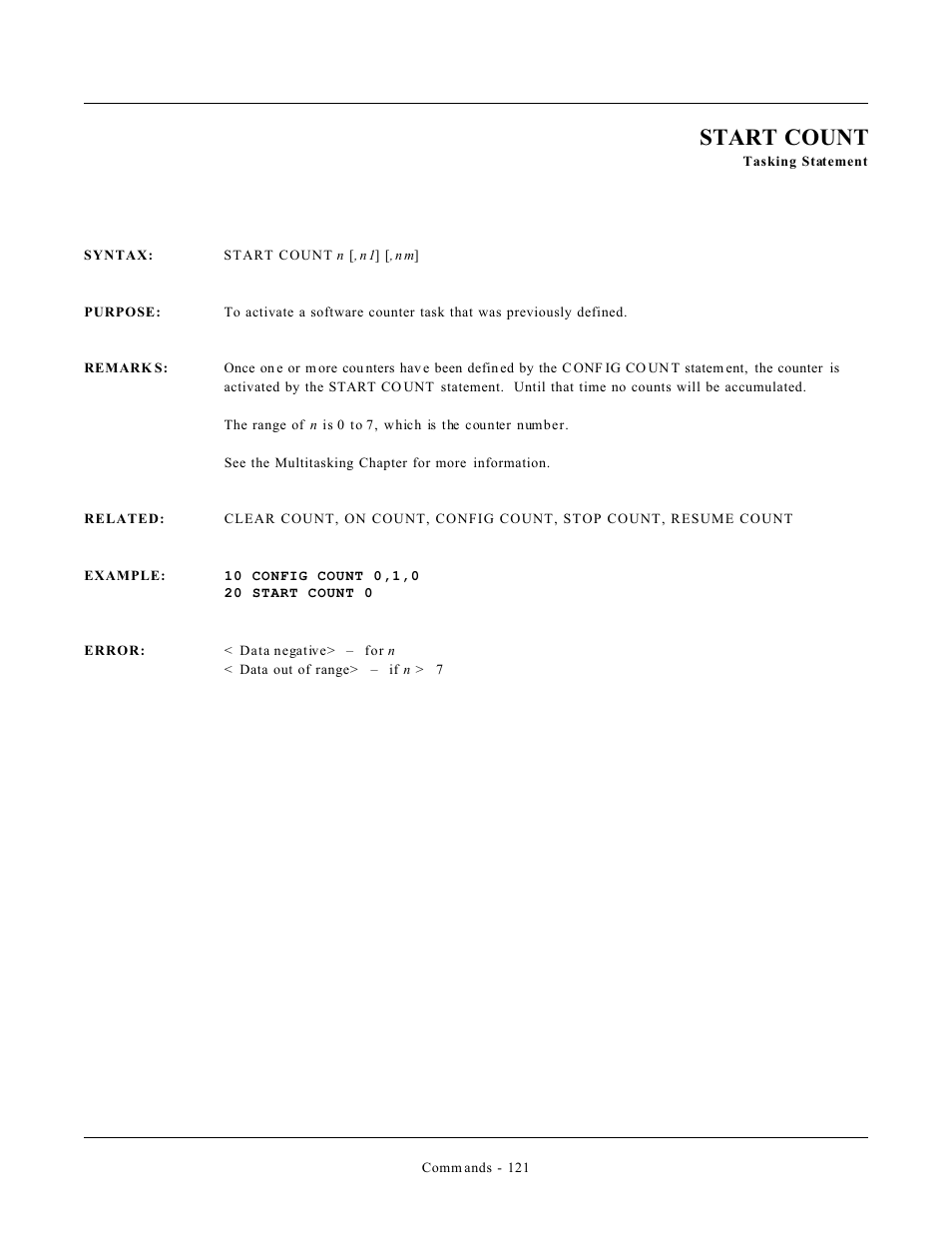 Start count | Remote Processing CAMBASIC User Manual | Page 154 / 208