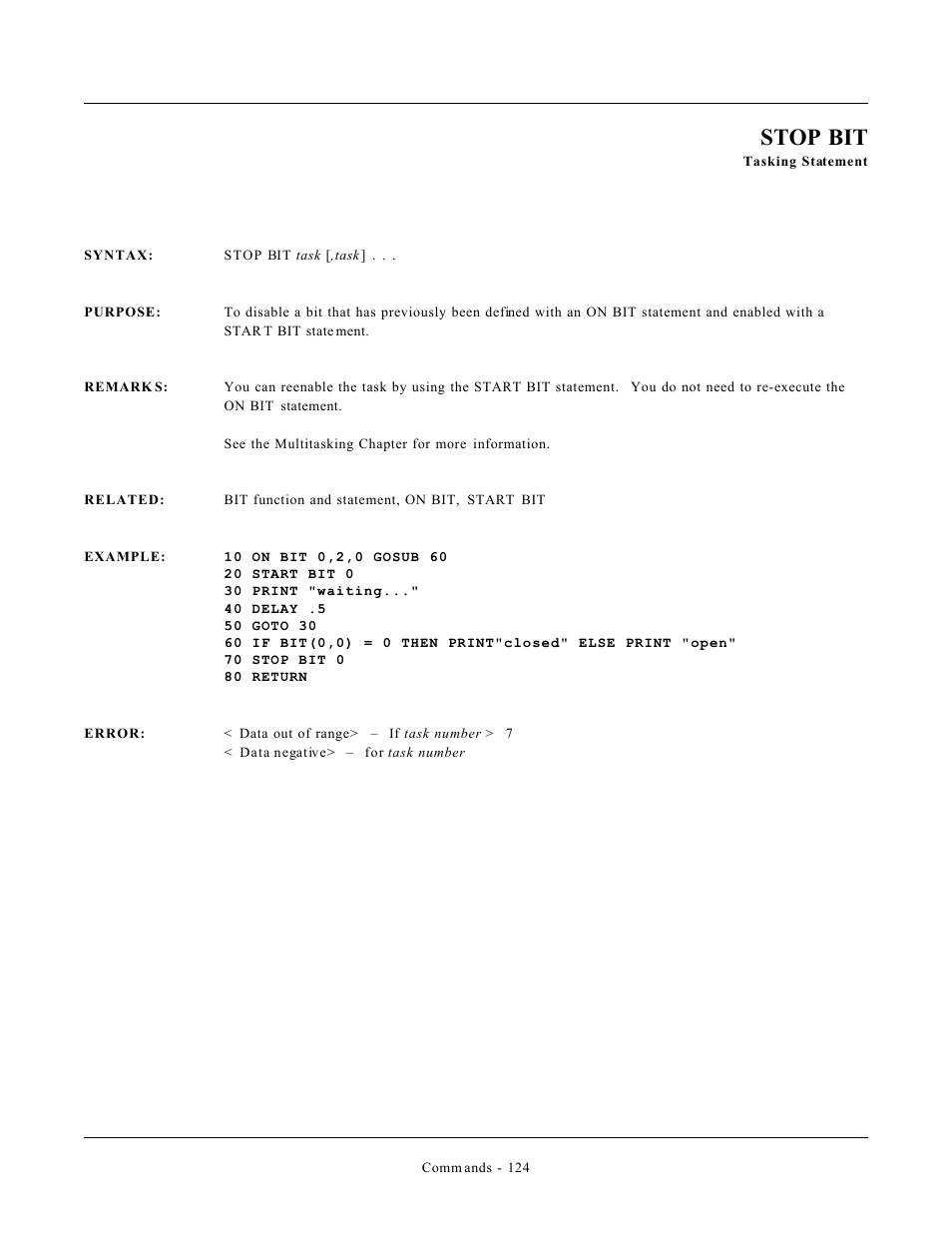 Stop bit | Remote Processing CAMBASIC User Manual | Page 157 / 208