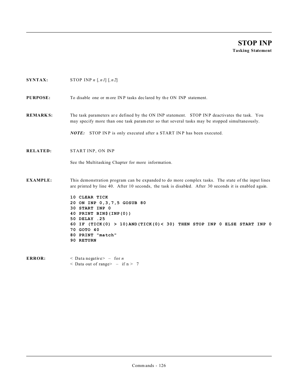 Stop inp | Remote Processing CAMBASIC User Manual | Page 159 / 208
