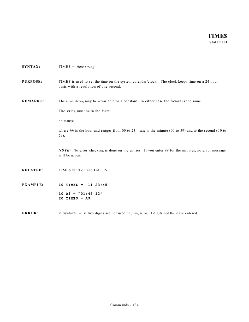 Time | Remote Processing CAMBASIC User Manual | Page 167 / 208