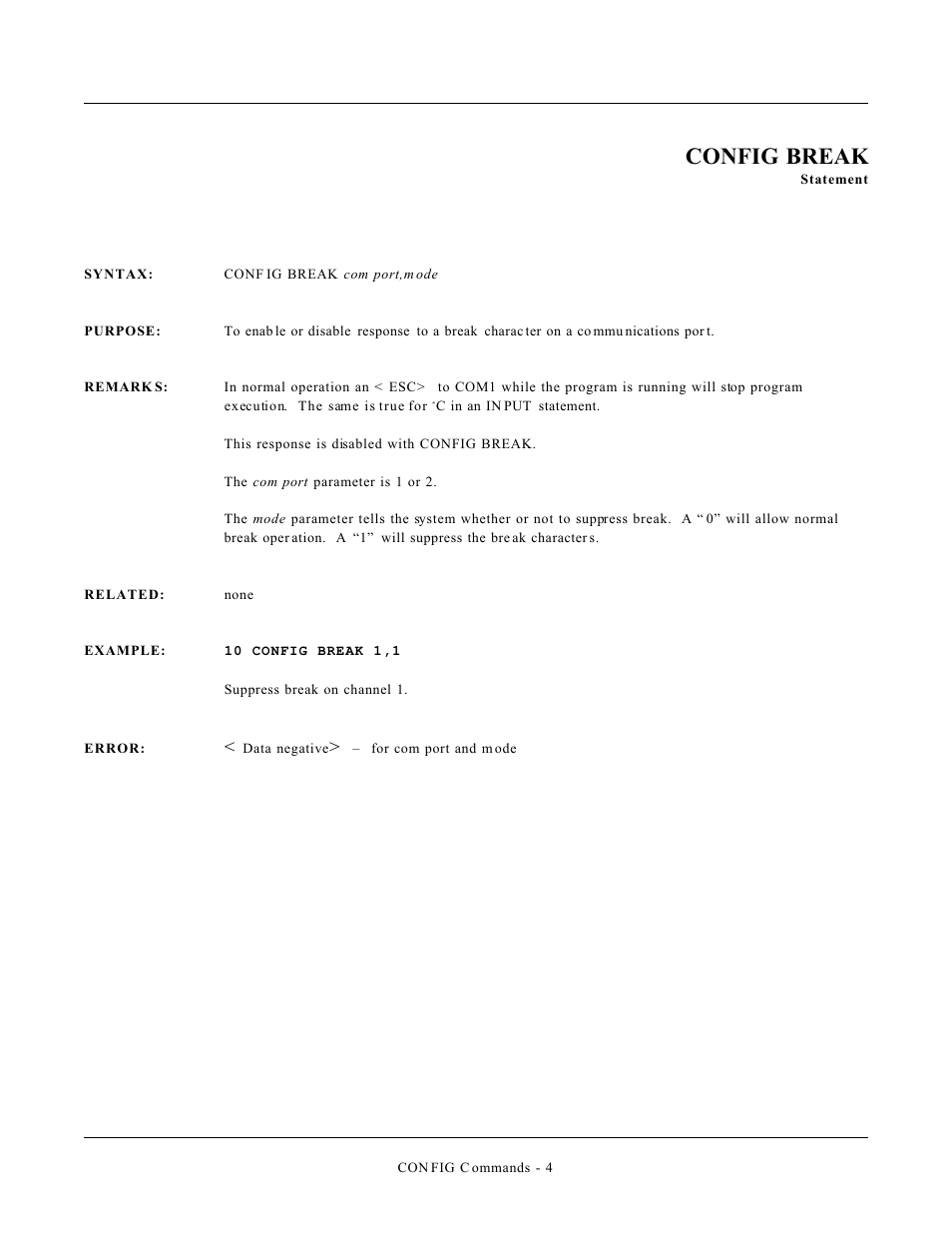 Config break | Remote Processing CAMBASIC User Manual | Page 177 / 208