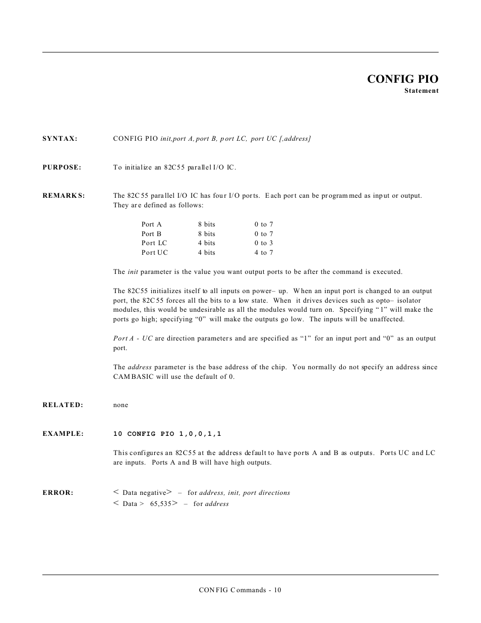 Config pio | Remote Processing CAMBASIC User Manual | Page 183 / 208