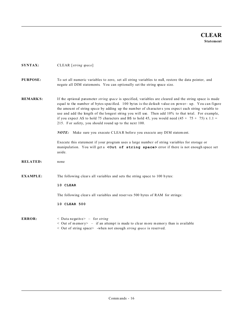 Clear | Remote Processing CAMBASIC User Manual | Page 49 / 208