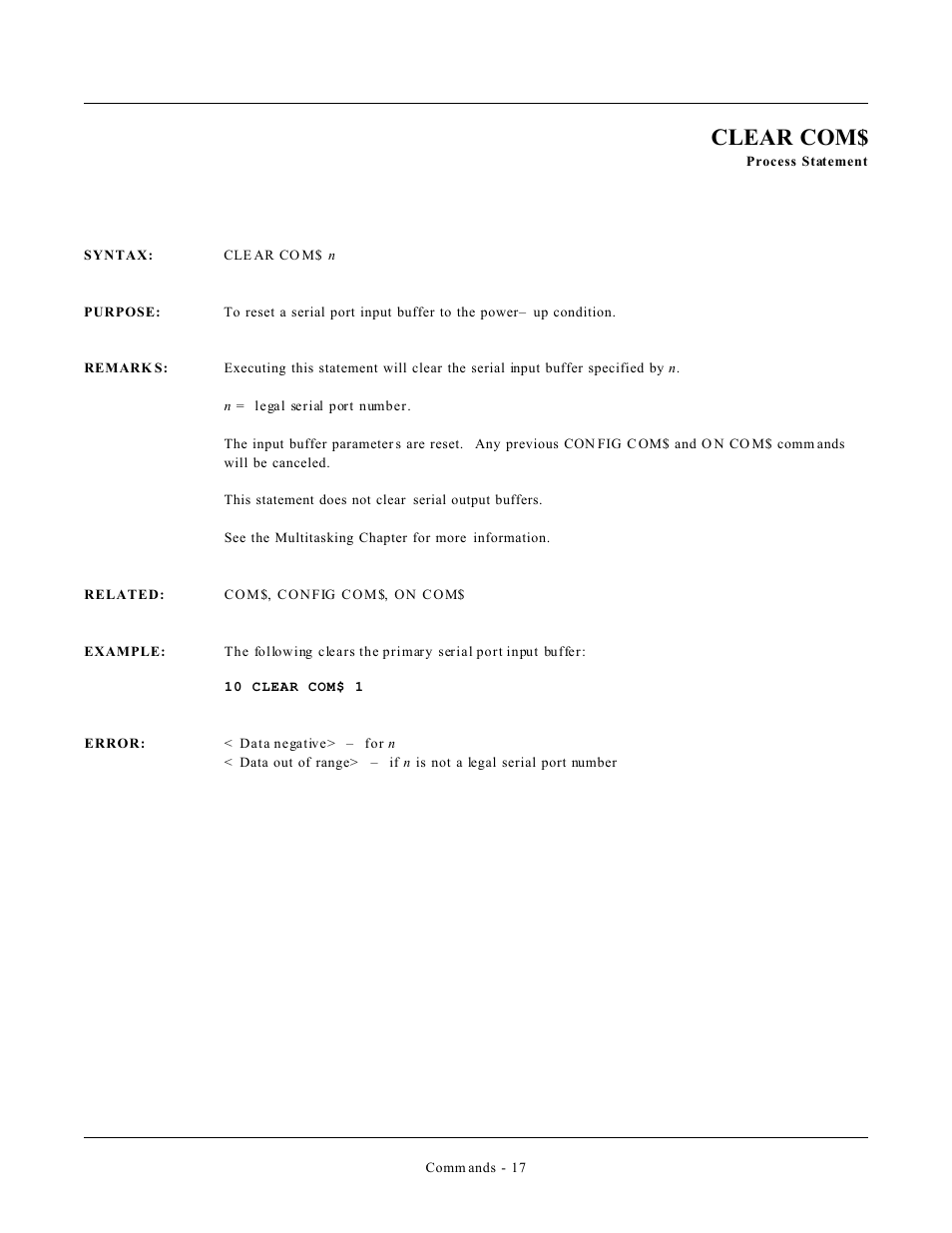 Clear com | Remote Processing CAMBASIC User Manual | Page 50 / 208