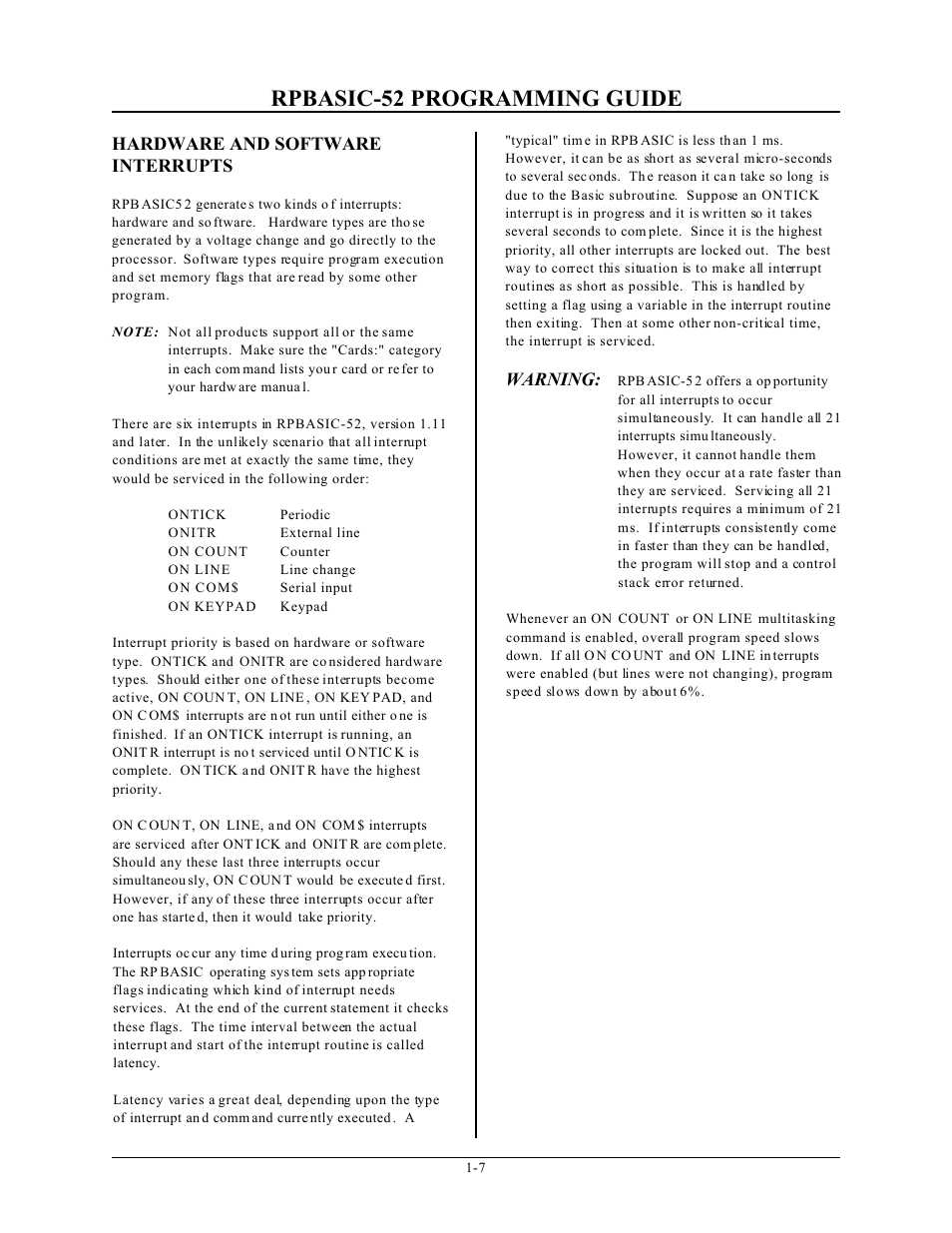 Rpbasic-52 programming guide | Remote Processing BASIC 52 User Manual | Page 10 / 163