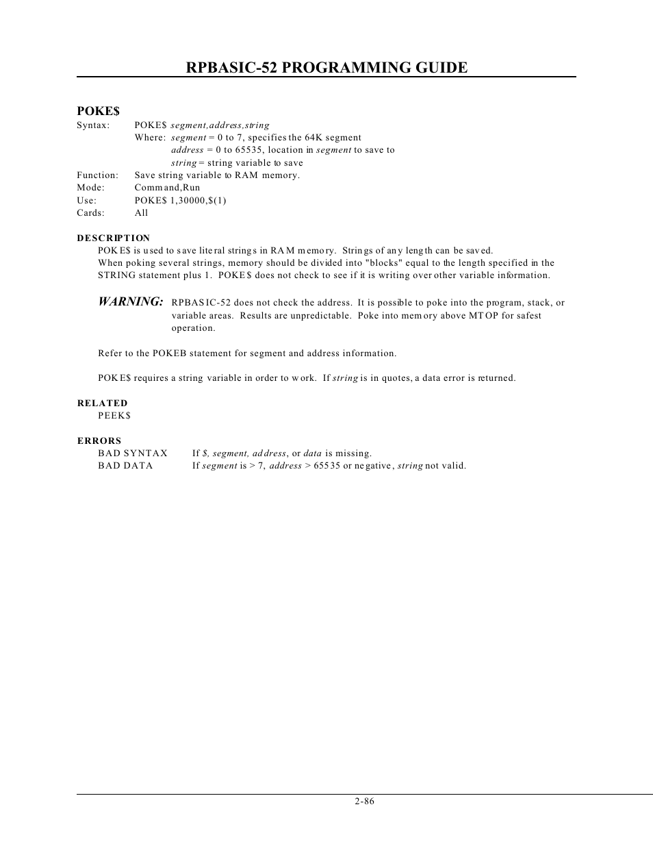 Rpbasic-52 programming guide | Remote Processing BASIC 52 User Manual | Page 105 / 163