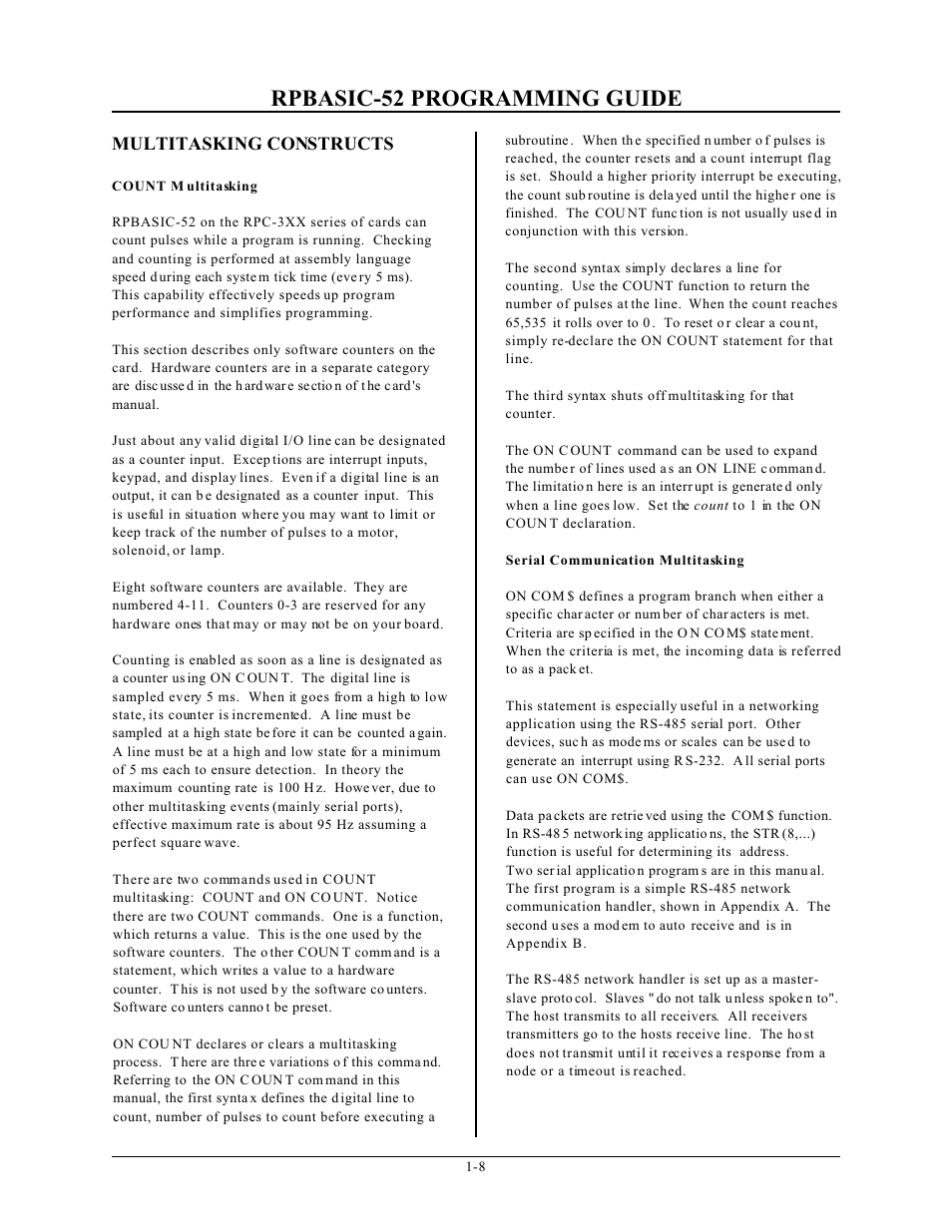 Rpbasic-52 programming guide | Remote Processing BASIC 52 User Manual | Page 11 / 163