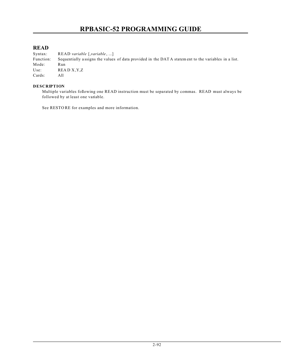 Rpbasic-52 programming guide | Remote Processing BASIC 52 User Manual | Page 111 / 163