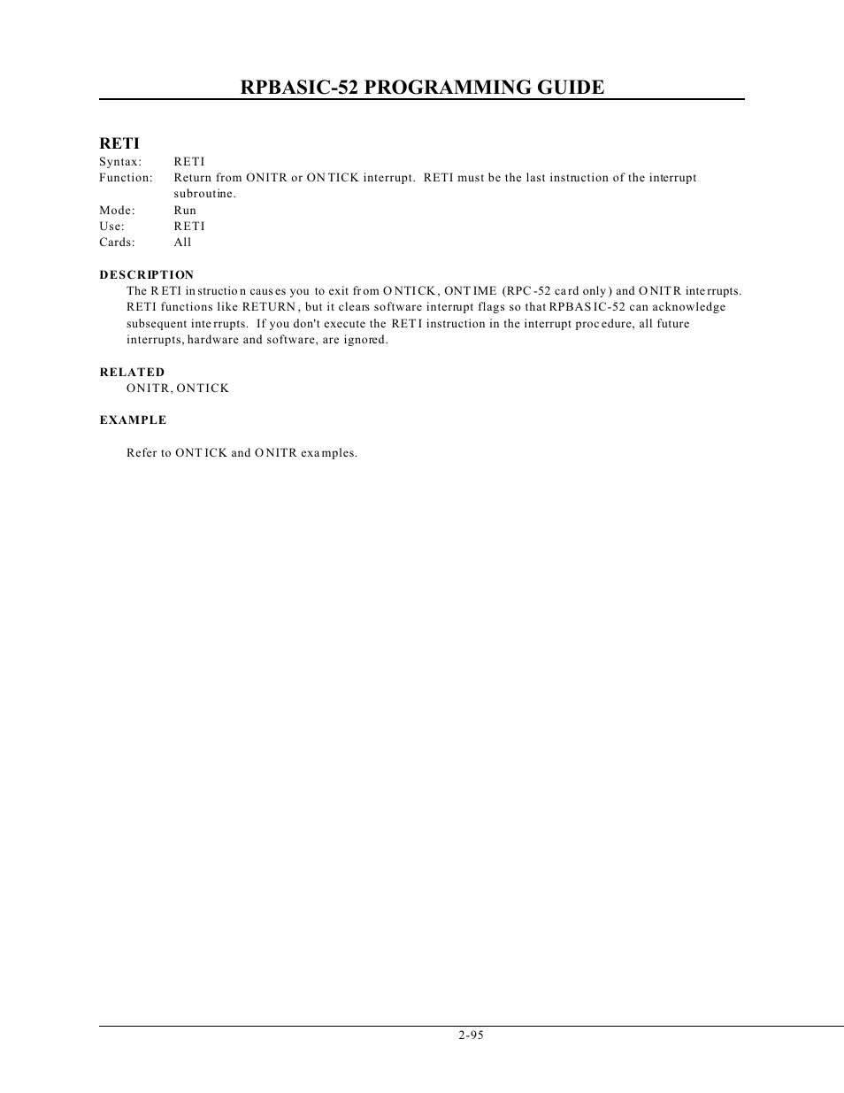 Rpbasic-52 programming guide | Remote Processing BASIC 52 User Manual | Page 114 / 163