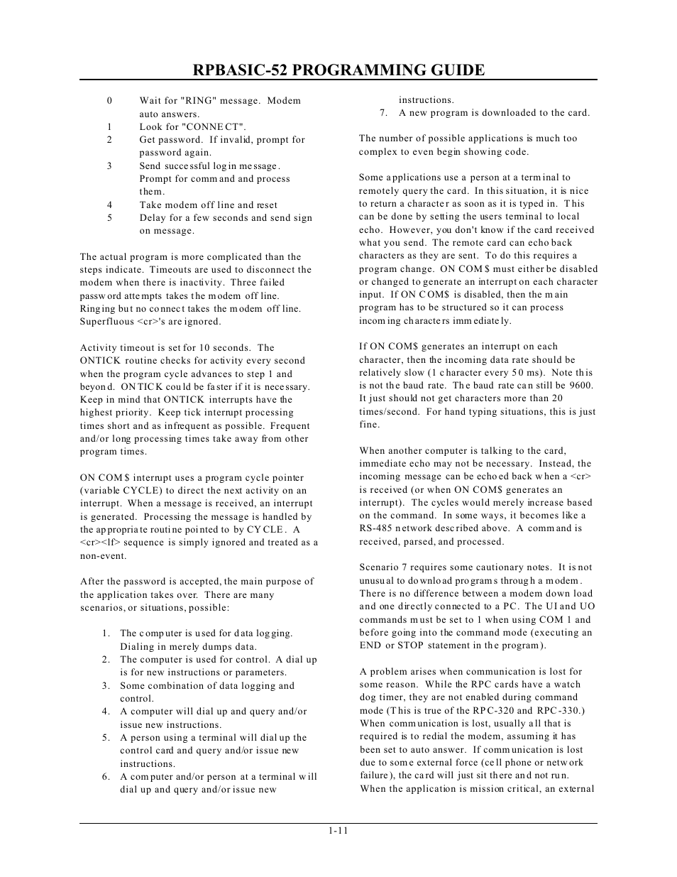 Rpbasic-52 programming guide | Remote Processing BASIC 52 User Manual | Page 14 / 163