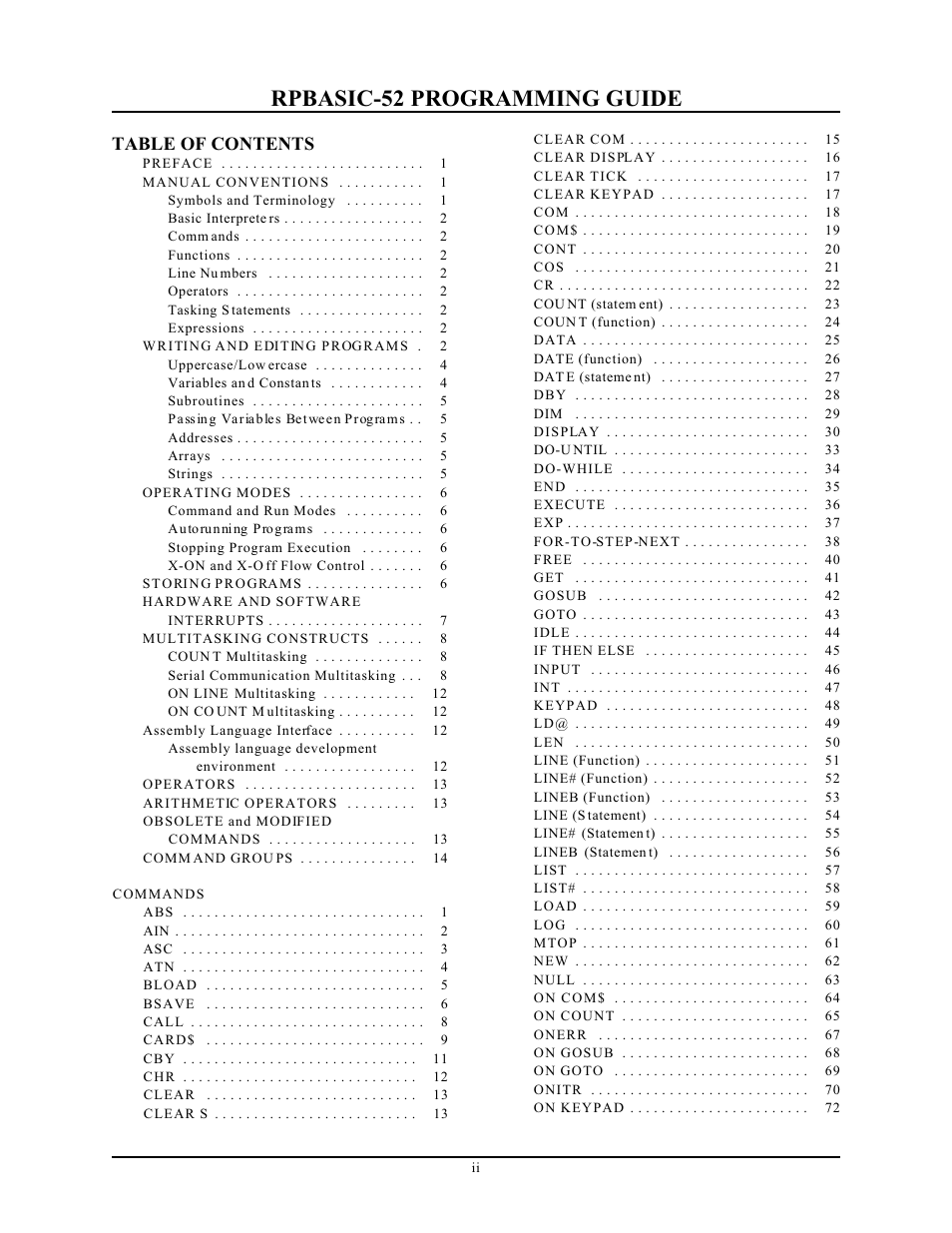 Remote Processing BASIC 52 User Manual | Page 2 / 163