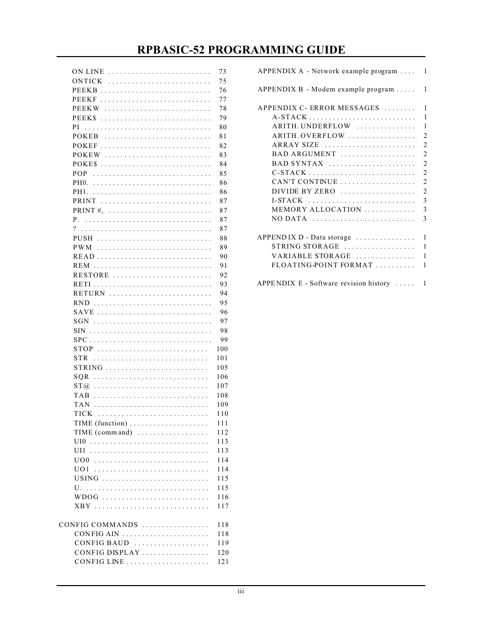 Rpbasic-52 programming guide | Remote Processing BASIC 52 User Manual | Page 3 / 163