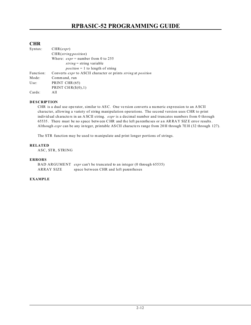 Rpbasic-52 programming guide | Remote Processing BASIC 52 User Manual | Page 31 / 163