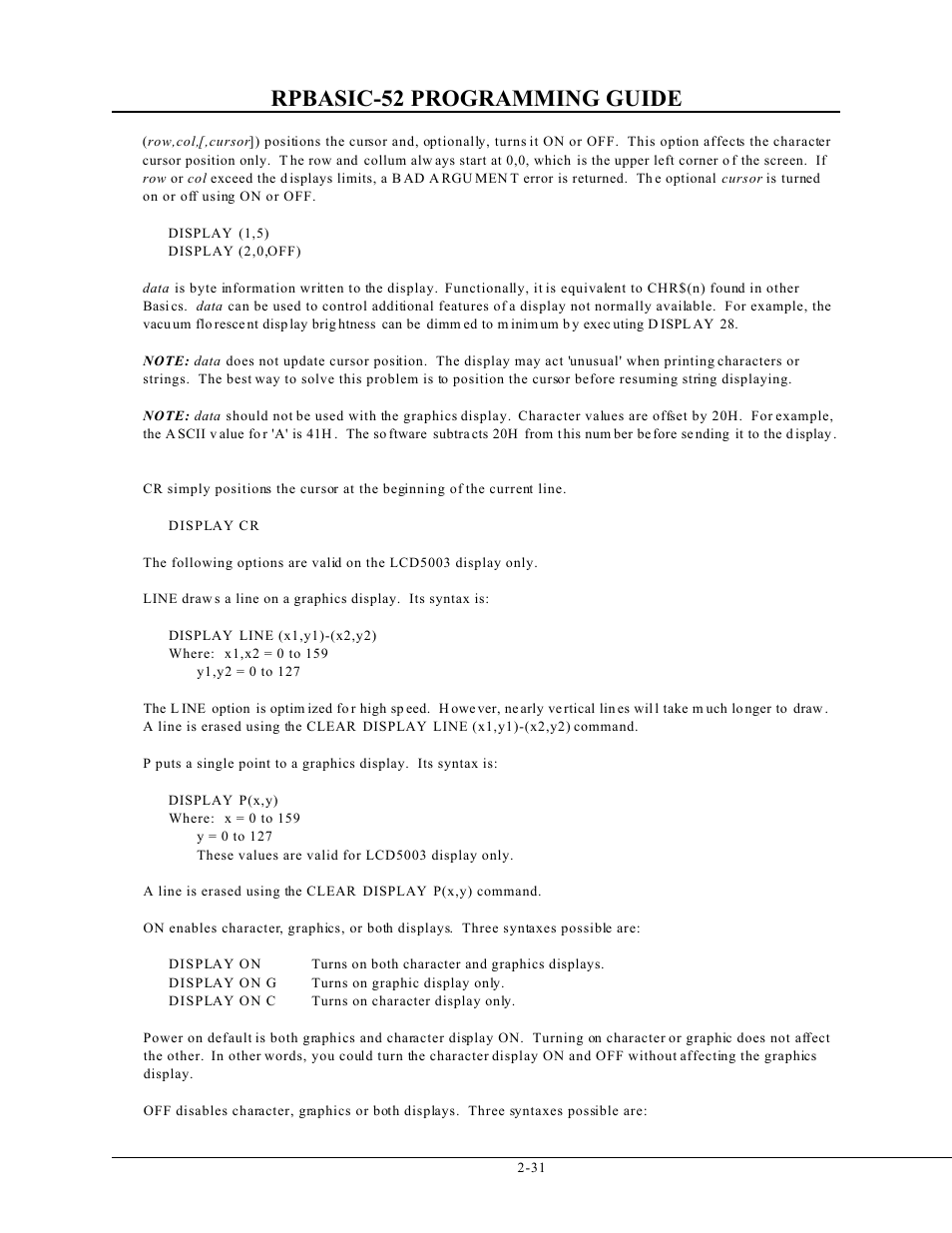 Rpbasic-52 programming guide | Remote Processing BASIC 52 User Manual | Page 50 / 163