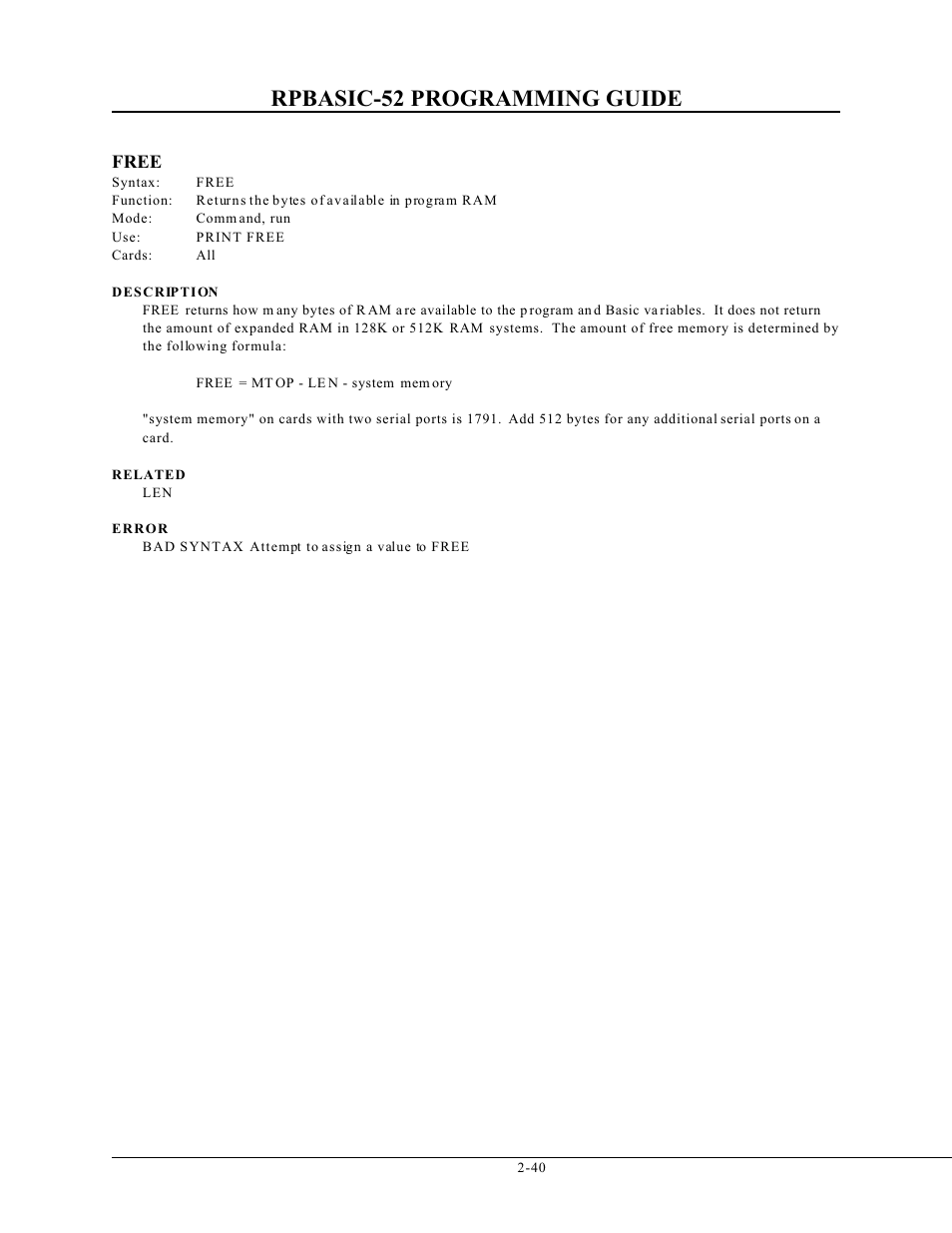 Rpbasic-52 programming guide | Remote Processing BASIC 52 User Manual | Page 59 / 163