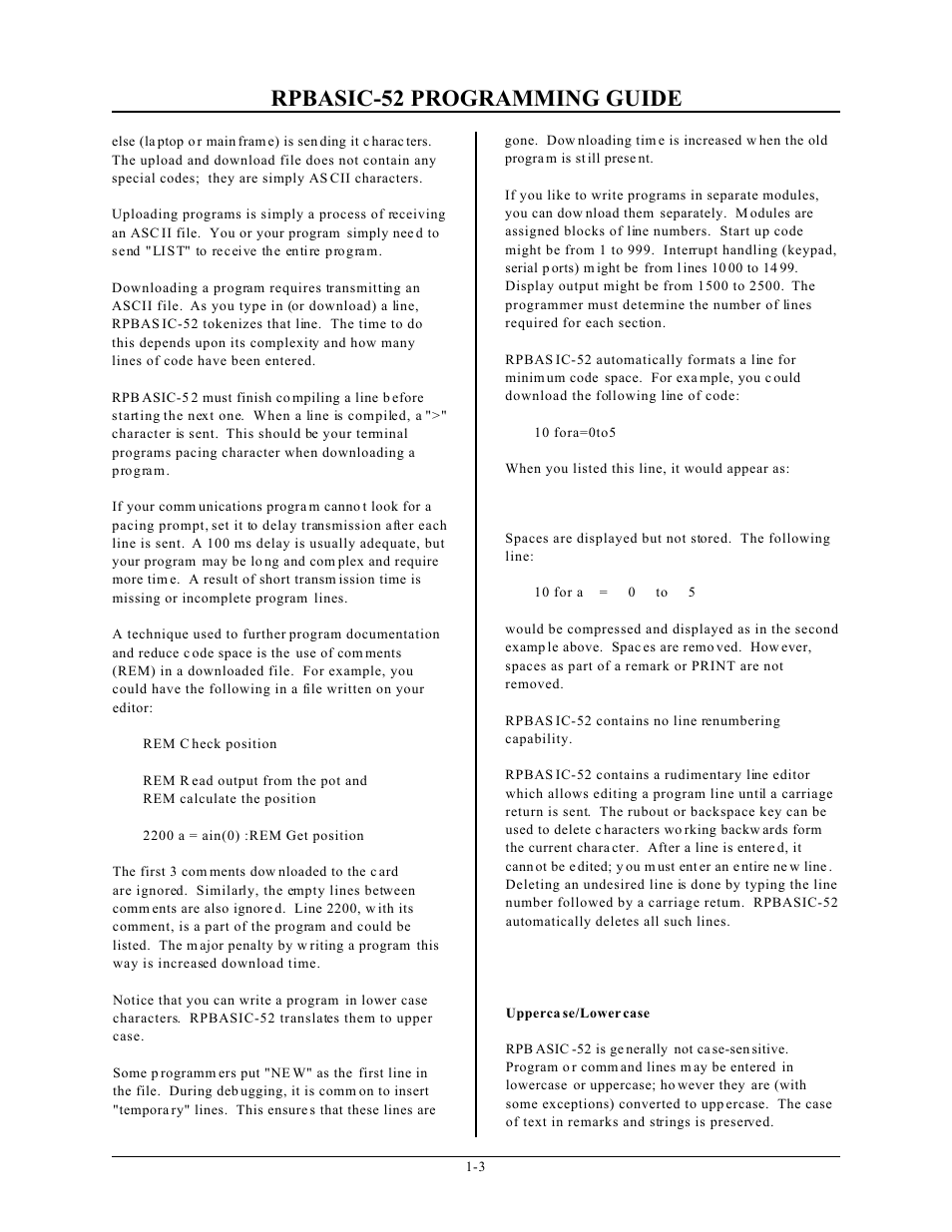 Rpbasic-52 programming guide | Remote Processing BASIC 52 User Manual | Page 6 / 163