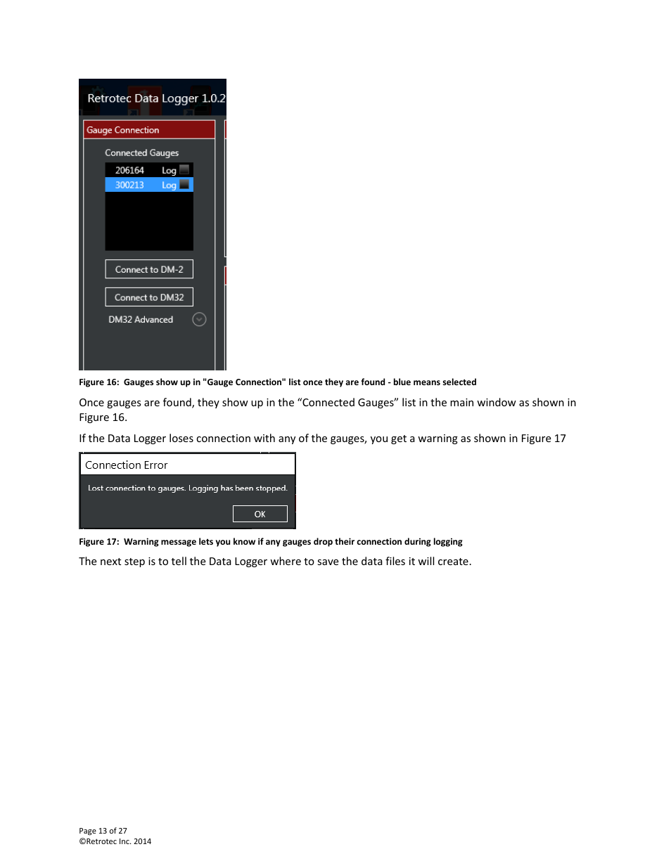 Retrotec DM32 Data Logger User Manual | Page 13 / 27