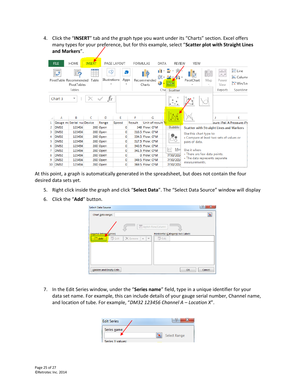 Retrotec DM32 Data Logger User Manual | Page 25 / 27