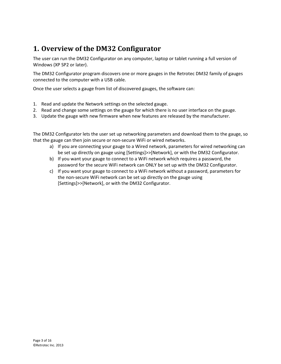 Overview of the dm32 configurator | Retrotec DM32 User Manual | Page 3 / 16